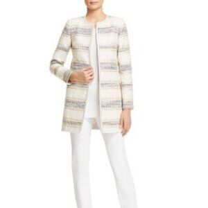 Lafayette 148 New York Pri Blazer Jacket Women Size 6 Ivory Cotton